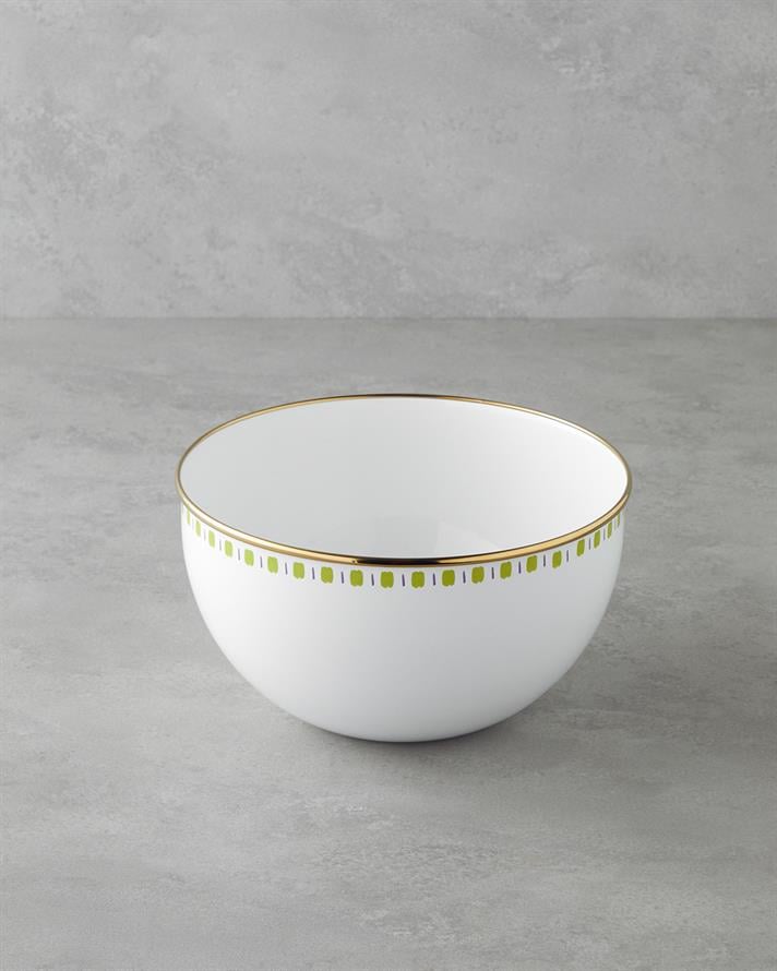 Summer Line Emaye Karıştırma Kabı 4 Lt Beyaz - Yeşil