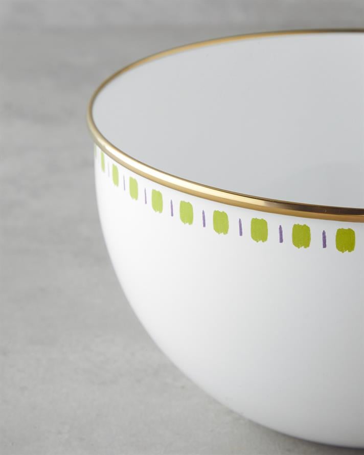 Summer Line Emaye Karıştırma Kabı 4 Lt Beyaz - Yeşil