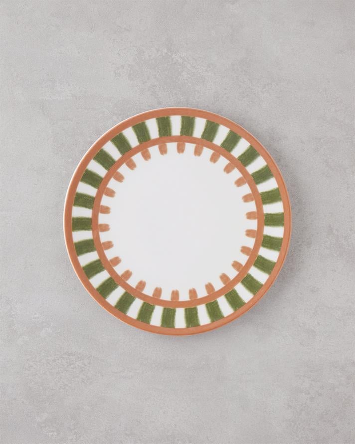 Summer Lines Porselen Kahvaltı ve Sunum Seti 18 Parça 6 Kişilik Renkli