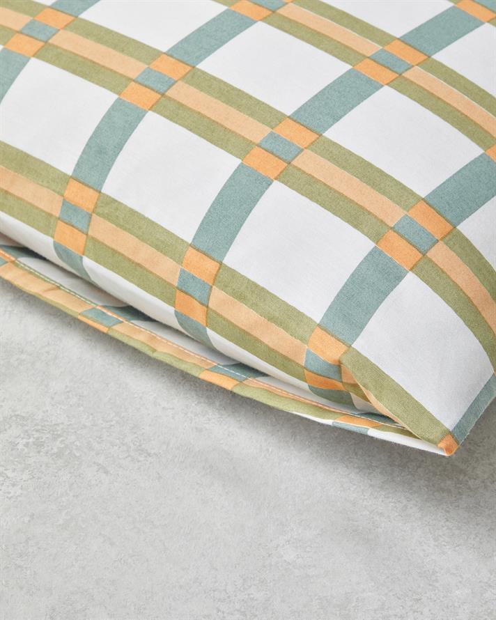 Summer Plaid Kolay Ütülenir 2li Yastık Kılıfı 50x70 cm Yeşil