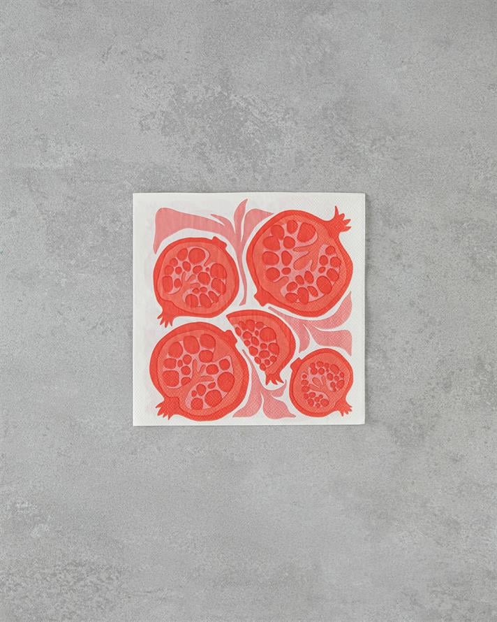 Summer Pomegranate 20li Kağıt Peçete 33x33 cm Kırmızı