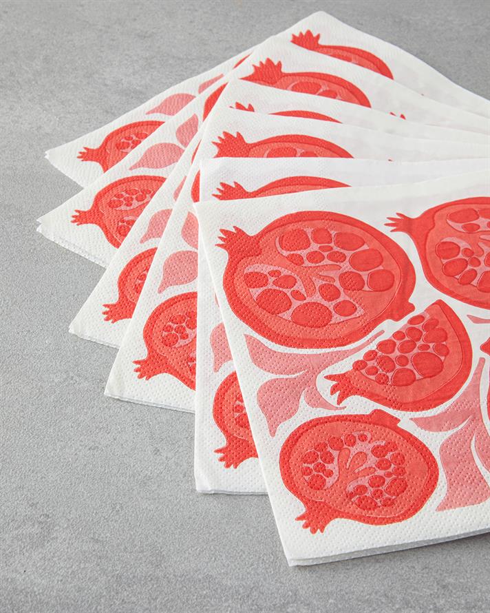 Summer Pomegranate 20li Kağıt Peçete 33x33 cm Kırmızı