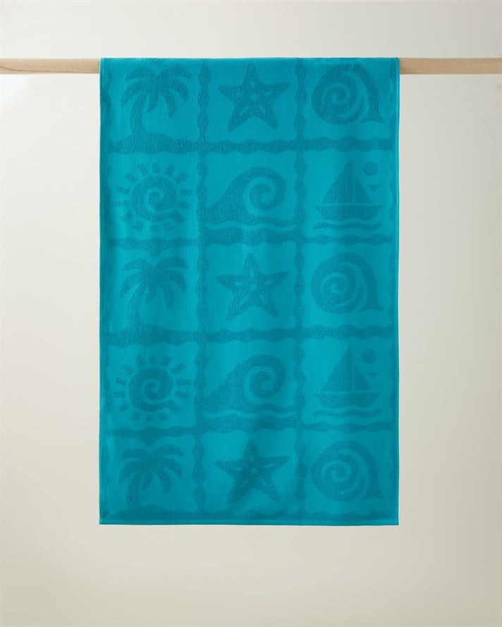 Summer Vibes Pamuk Plaj Havlusu 70x140 cm Turkuaz