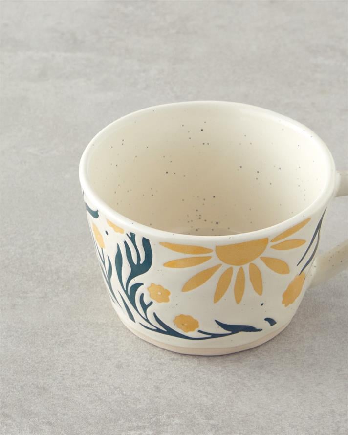 Sun Light Stoneware Kupa 220 ml Sarı-Yeşil
