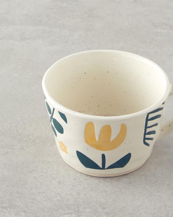 Sun Time Stoneware Kupa 220 ml Sarı-Yeşil