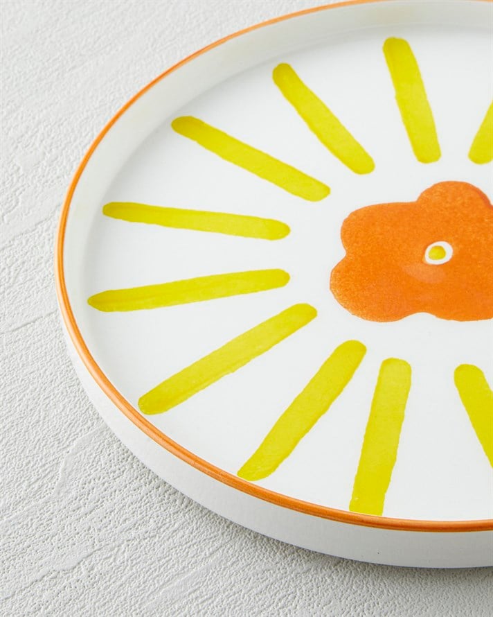 Sunflowers Seramik 4lü Pasta Seti 20 cm Renkli