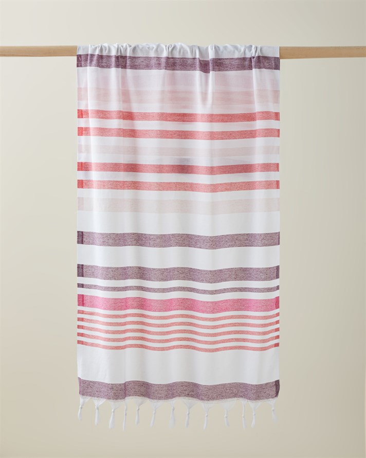 Sunjoy Rejenere Çizgili Peştamal 80x150 cm Pembe-Mor