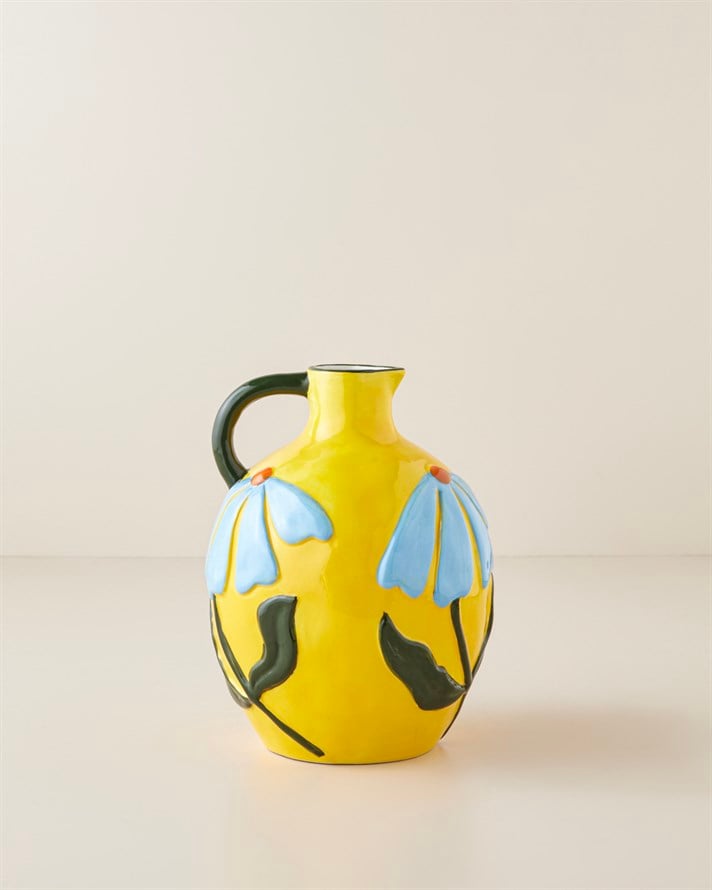 Sunline Stoneware Vazo 21 cm Sarı