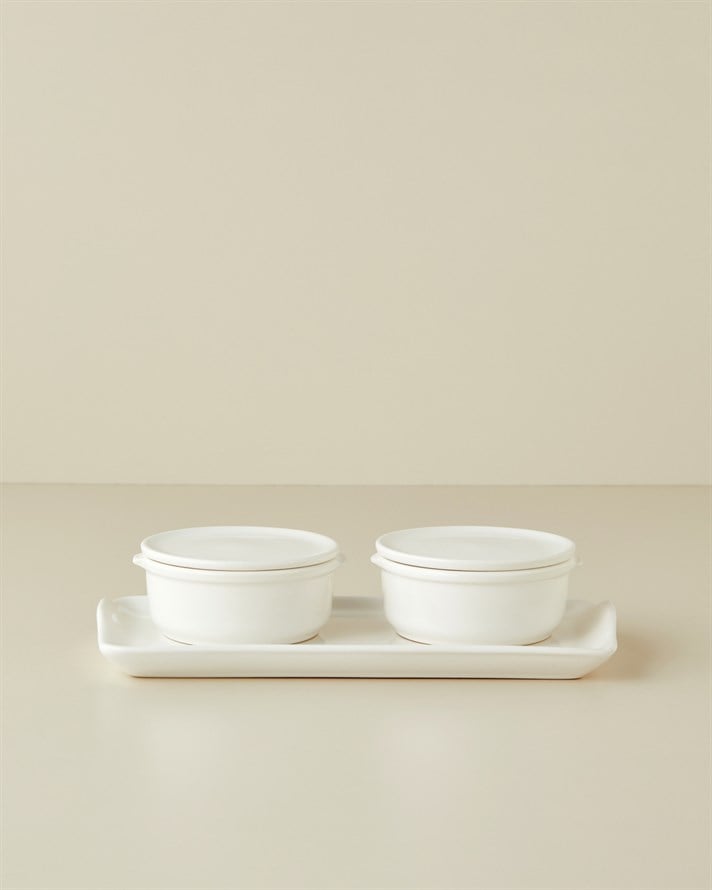 Swan Pearl Seramik 2li Kahvaltılık 13x26,5 cm Beyaz