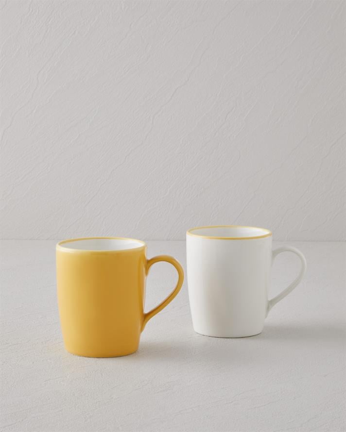 Sway Bone Porselen 2li Kupa 290 ml Sarı