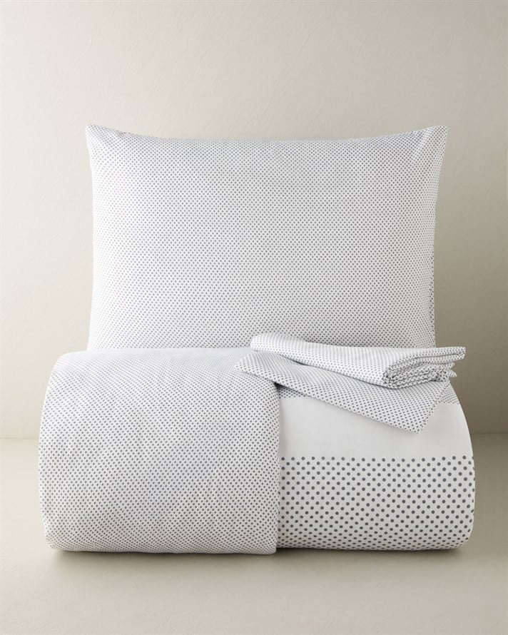 Sweet Dots Kolay Ütülenir Çarşaflı Tek Kişilik Nevresim Takımı 160x220 cm Koyu Gri