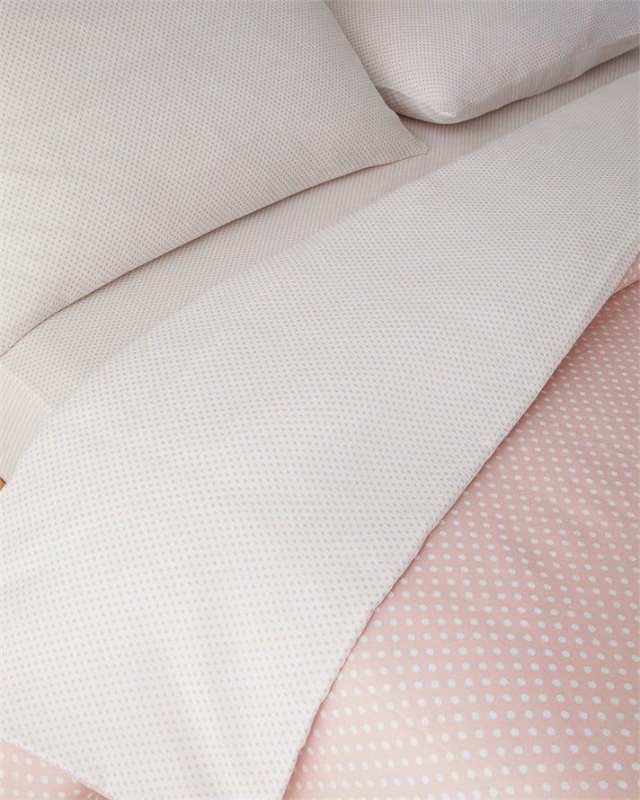Sweet Dots Kolay Ütülenir Çift Kişilik Çarşaflı Nevresim Takımı 200x220 cm Açık Mavi