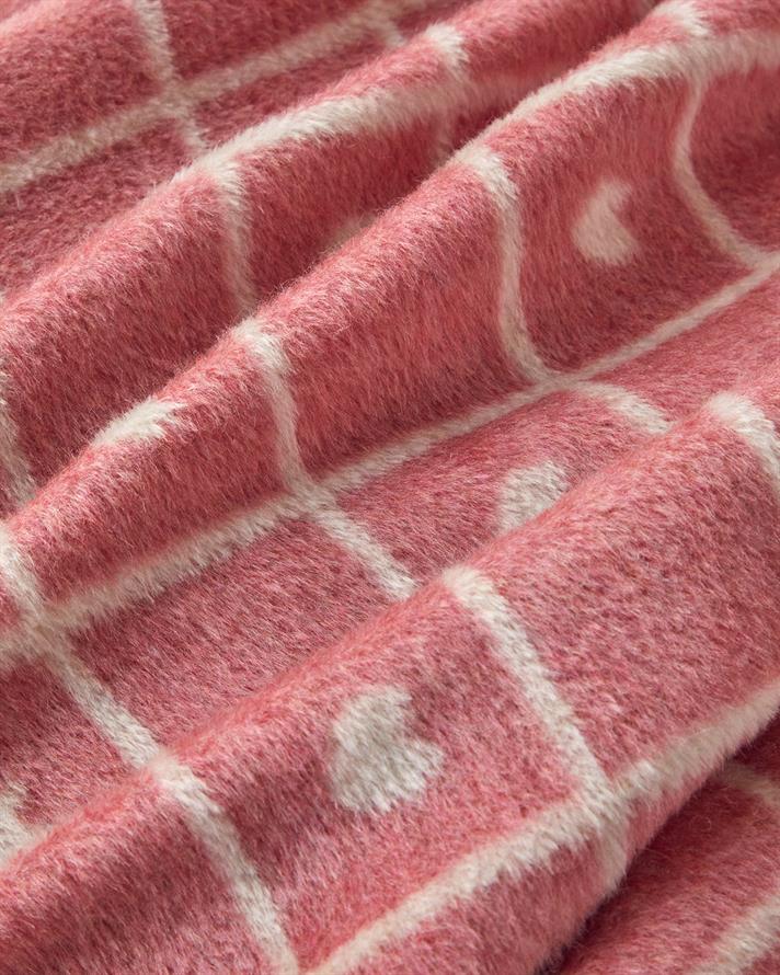 Sweet hearts Akrilik Pamuklu Tv Battaniye 130x170 cm Pembe