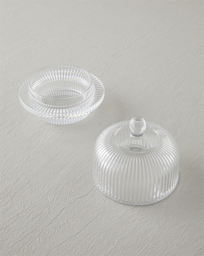 Sweet Lines Cam Şekerlik 11,5x7,5x11,5 cm Şeffaf