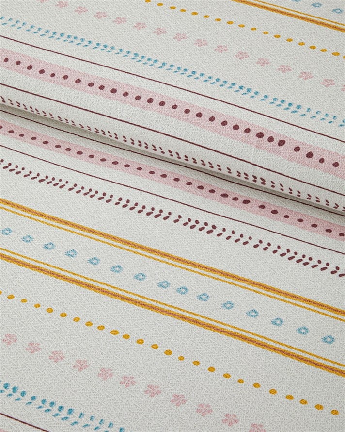 Sweet Stripes Baskılı Pamuklu Tek Kişilik Pike 150x220 cm Pembe