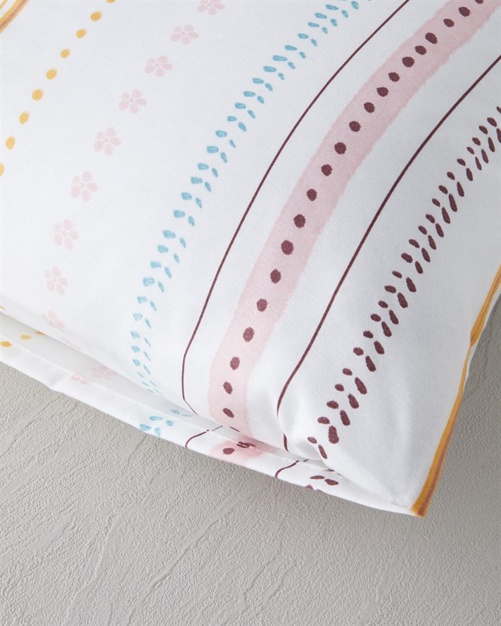 Sweet Stripes Kolay Ütülenir 2li Yastık Kılıfı 50x70 cm Pembe