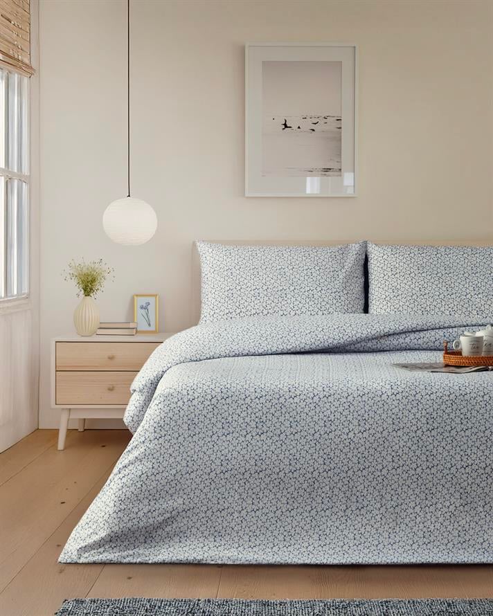 Sweet Violet Kolay Ütülenir Çift Kişilik Nevresim Takımı 200x220 cm Koyu Mavi