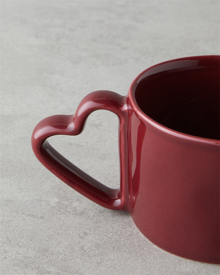 Sweethearts Stoneware 2li Kupa 285 ml Bej – Bordo