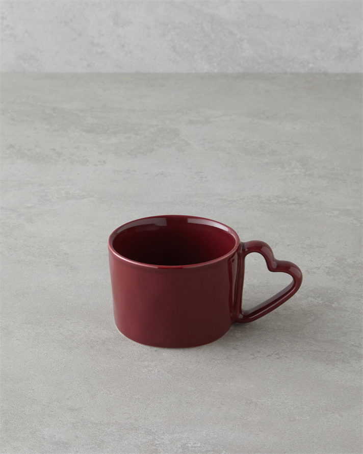 Sweethearts Stoneware 2li Kupa 285 ml Bej – Bordo