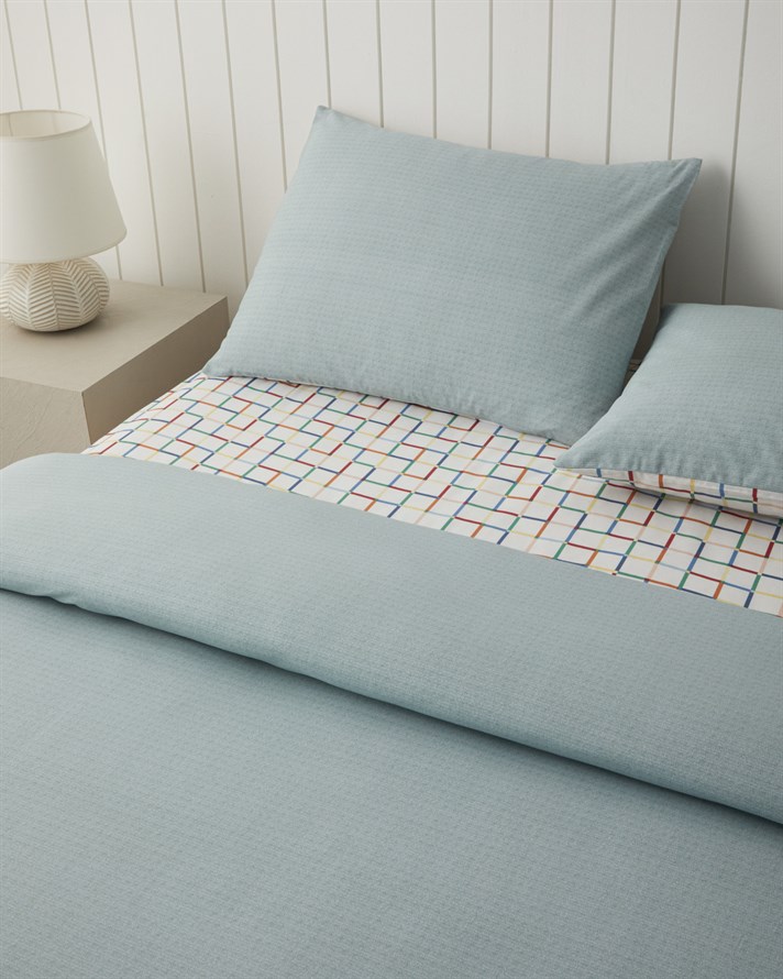 Sweety Cage Kolay Ütülenir Çift Kişilik Nevresim Takımı 200x220 cm Kırmızı - Yeşil