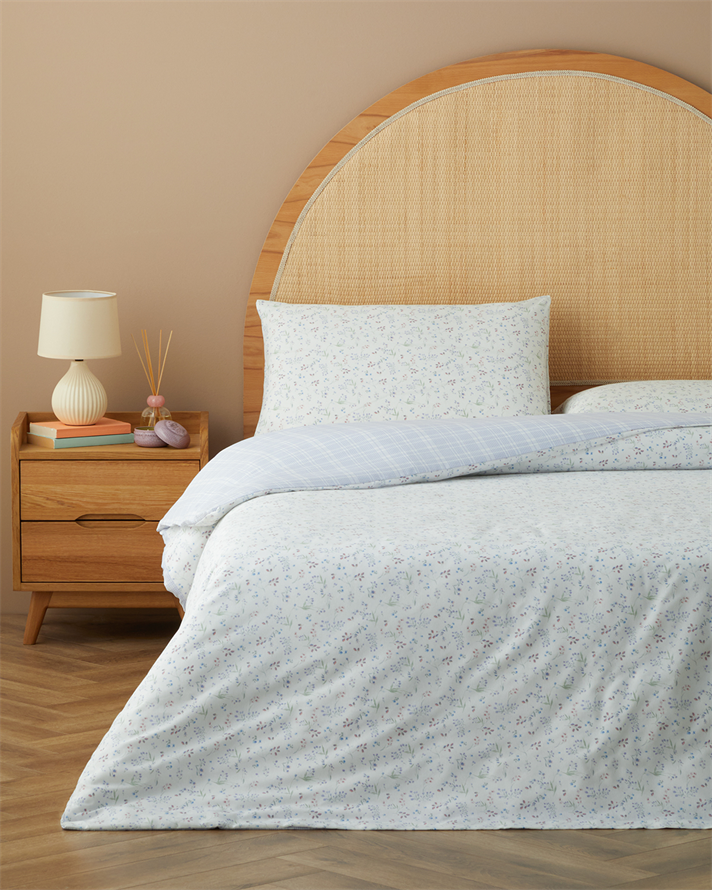 Sweety Meadow Kolay Ütülenir Tek Kişilik Nevresim Seti 160x220 cm Lila