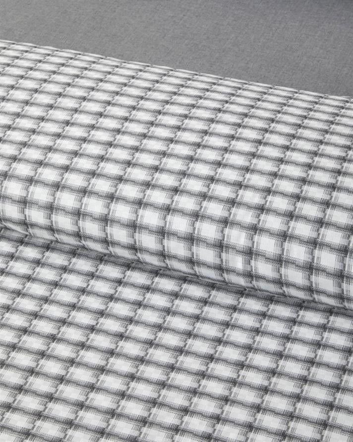 Swirl Check İpliği Boyalı Çift Kişilik Çarşaflı Nevresim Takımı 200x220 cm Siyah