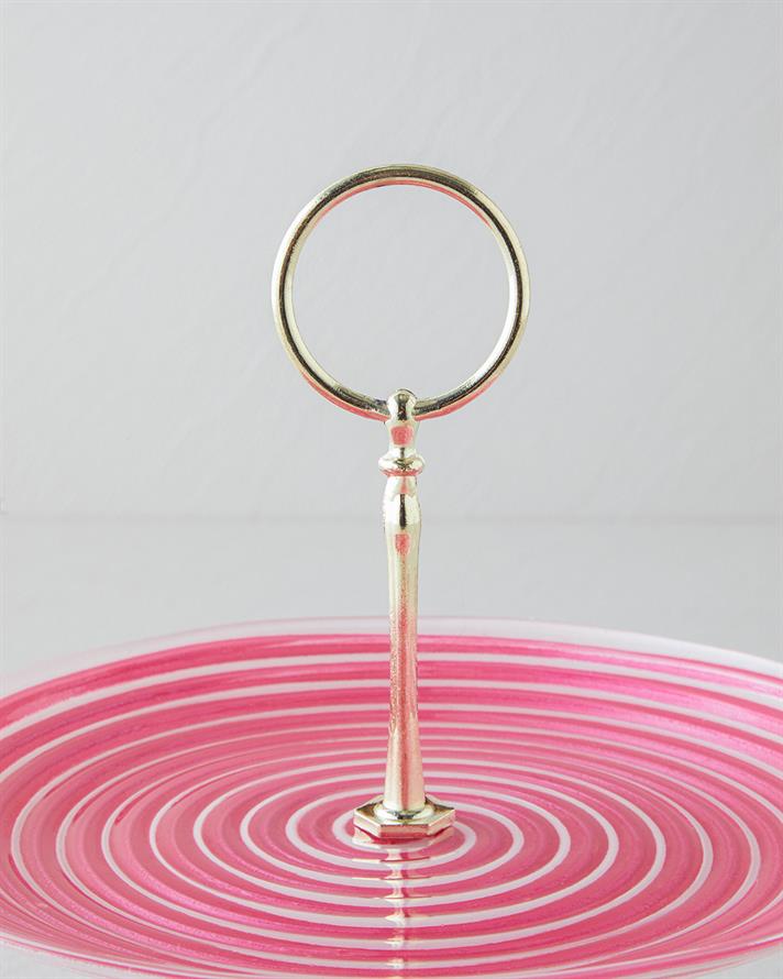 Swirly Cam Katlı Servis 21x28 cm Pembe