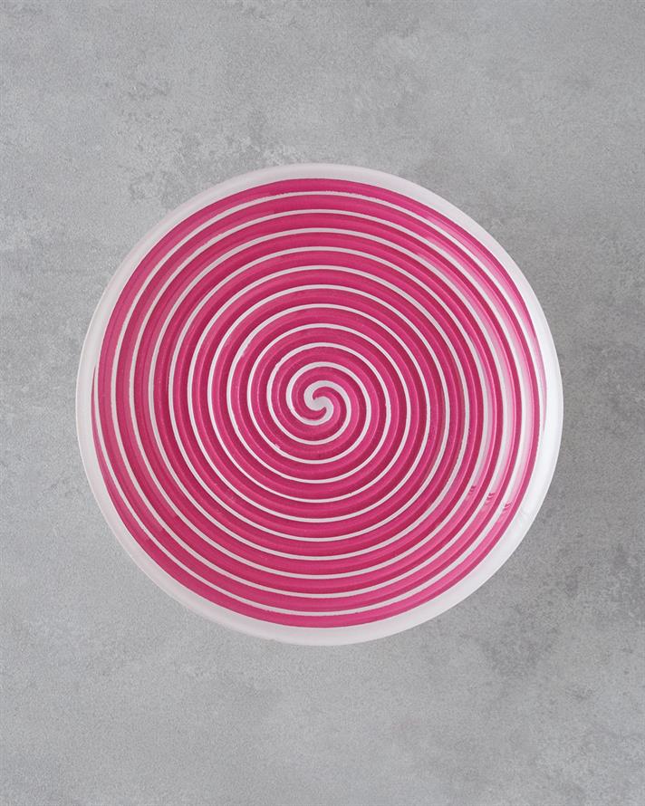 Swirly Cam Kek Standı 21 cm Pembe