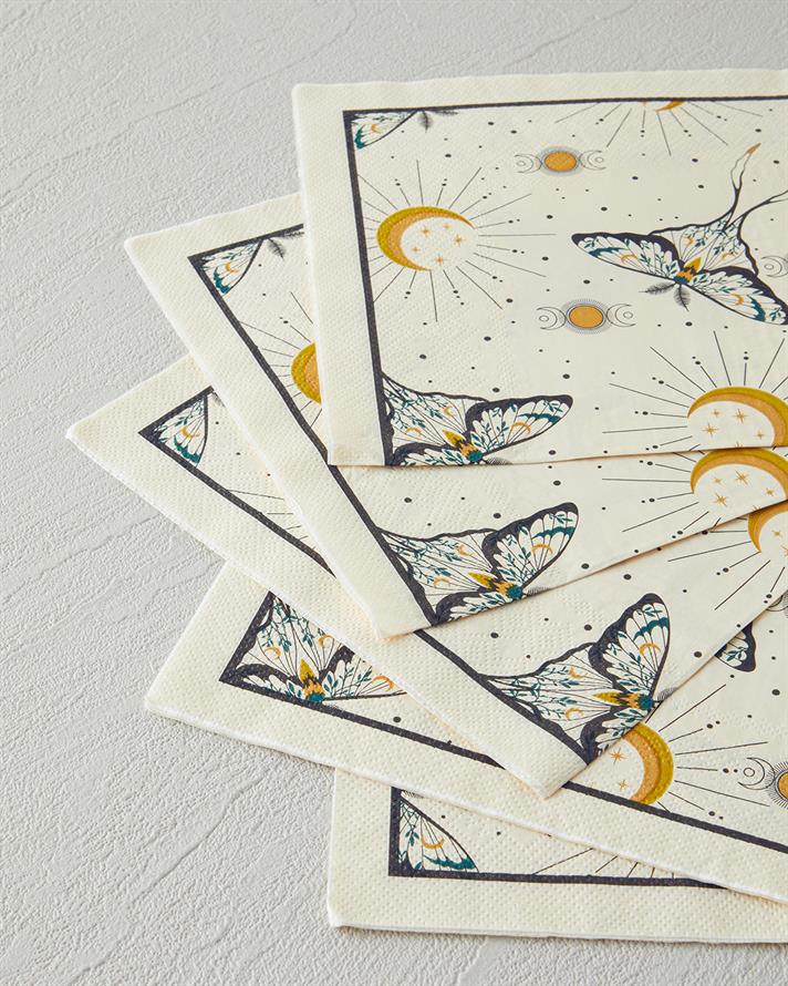 Talisman Butterfly 20li Kağıt Peçete 33x33 cm Siyah