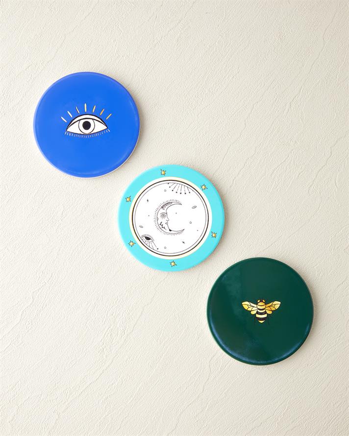 Talisman Eye Seramik Bardak Altlığı 11 cm Lacivert