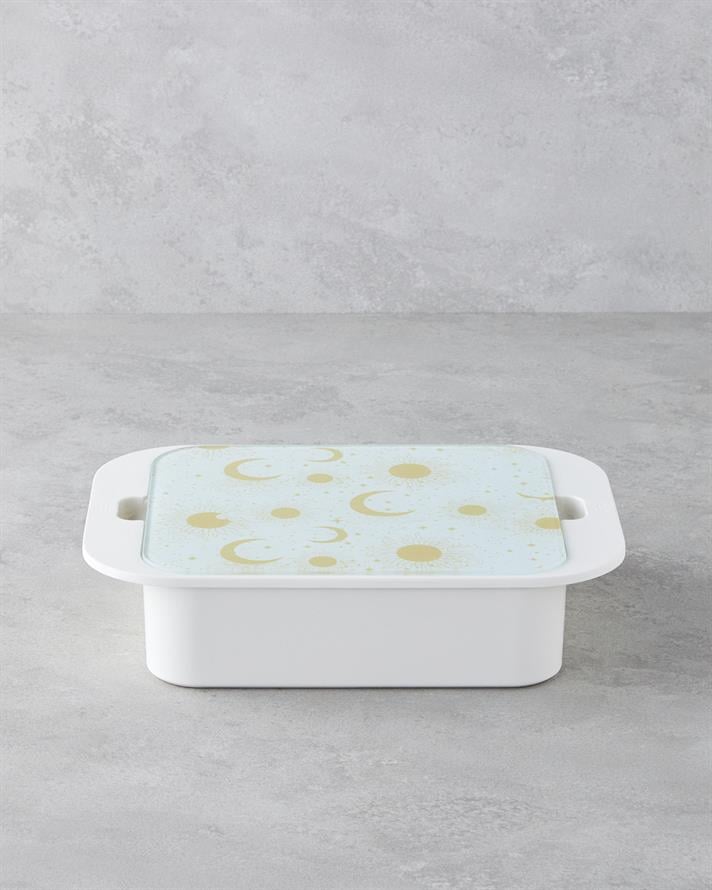 Talisman Galaxy Melamin 4lü Cam Kapaklı Kahvaltılık 30x21 cm Gold