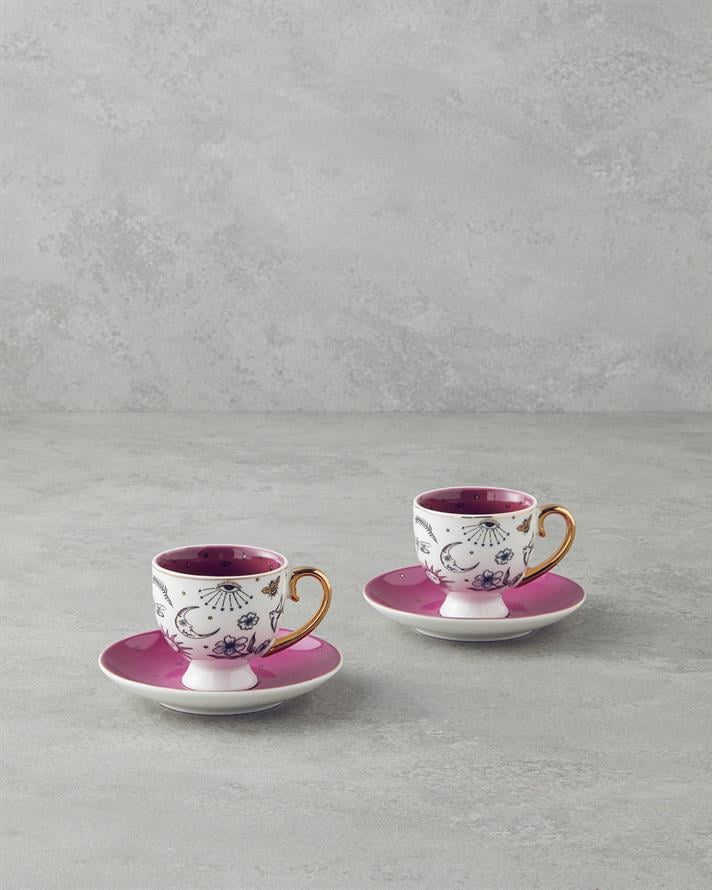 Talisman Magic New Bone China 4 Parça 2 Kişilik Kahve Fincan Takımı 100 ml Beyaz