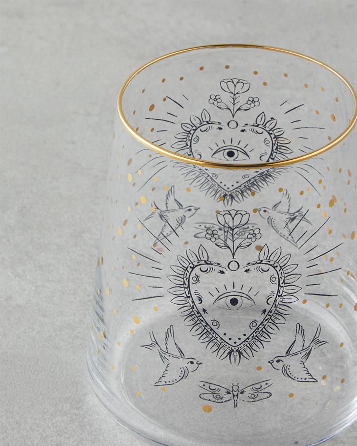 Talisman Magical Cam 2li Bardak 380 ml Şeffaf-Gold