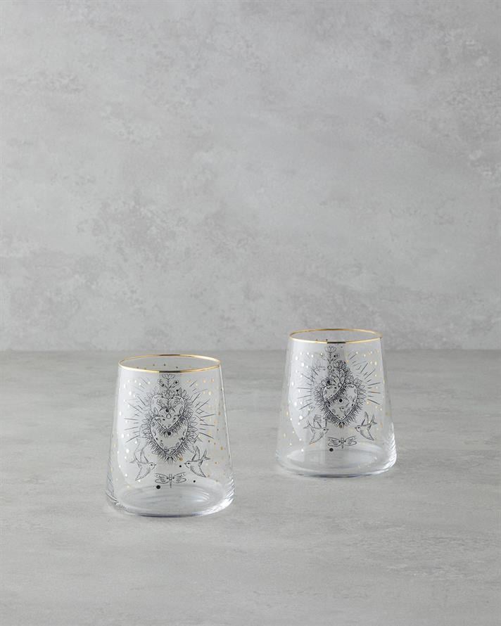 Talisman Magical Cam 2li Bardak 380 ml Şeffaf-Gold