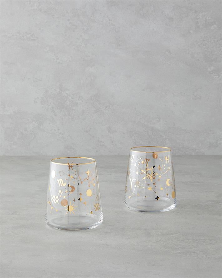 Talisman Space Cam 2li Bardak 380 ml Şeffaf-Gold