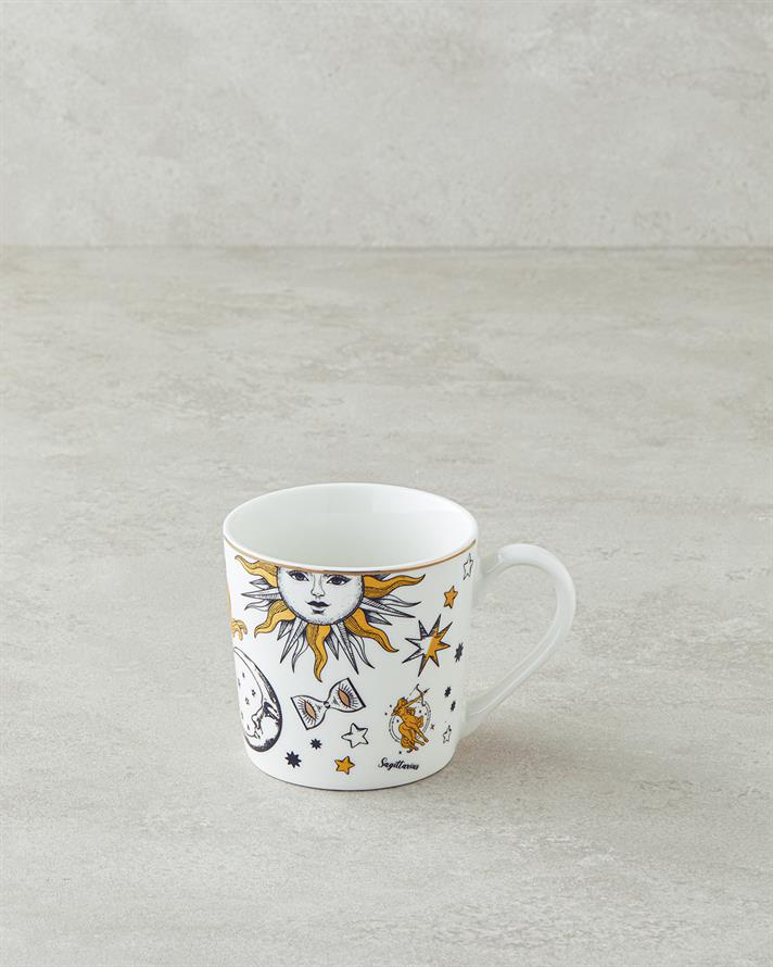 Talisman Spirit New Bone China Kupa 370 ml Siyah-Beyaz-Gold