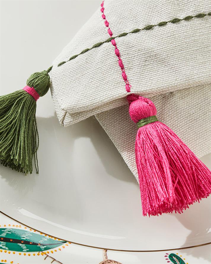 Tassel 2li Misafir Peçetesi Krem