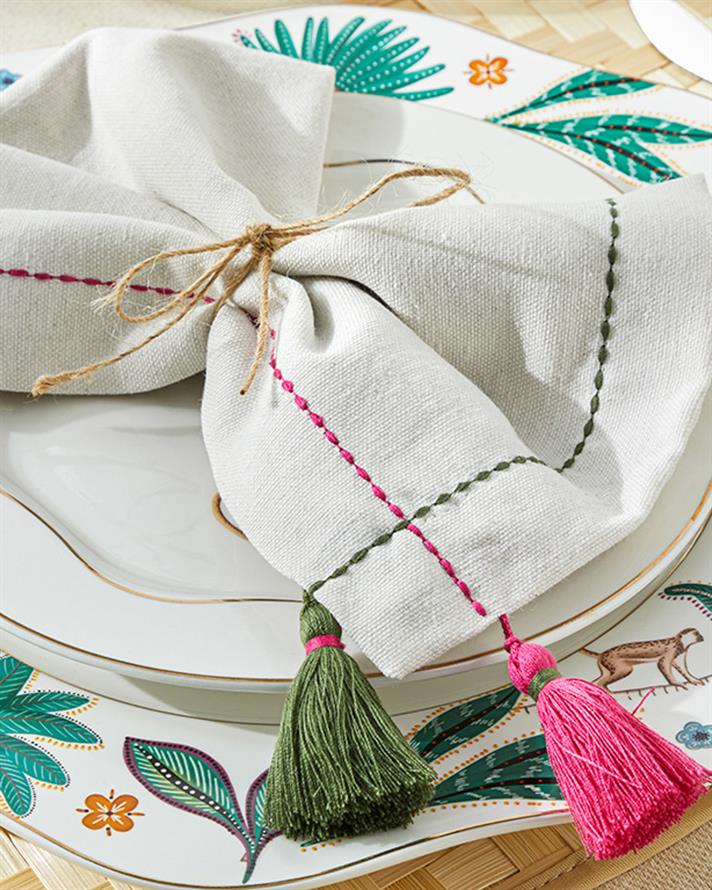 Tassel 2li Misafir Peçetesi Krem