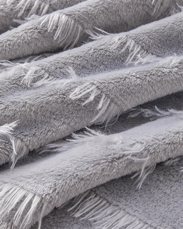 Tassel Dream Supersoft Çift Kişilik Battaniye 200x220 cm Gri