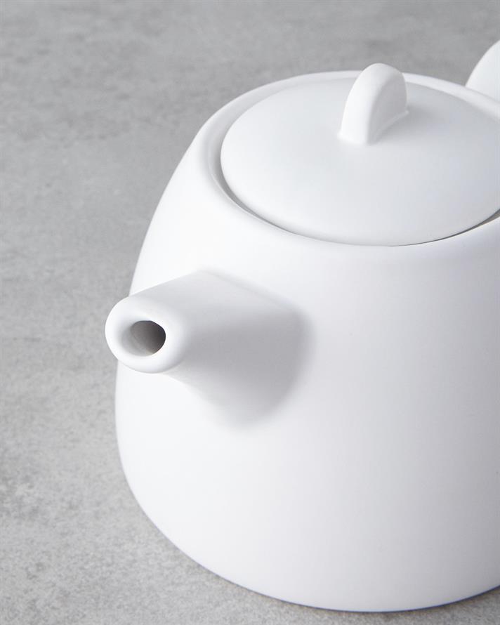 Tea Time New Bone China Demlik Seti 600 ml Beyaz