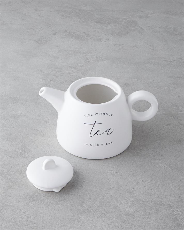 Tea Time New Bone China Demlik Seti 600 ml Beyaz