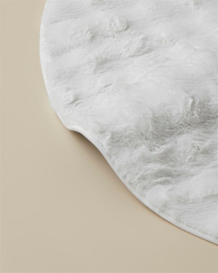 Terra Pelüş Halı 120 cm Beyaz