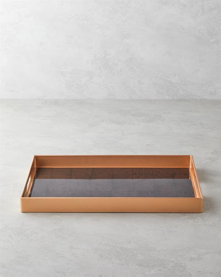 Terra PP Tepsi 40x26 cm Kahve – Gold