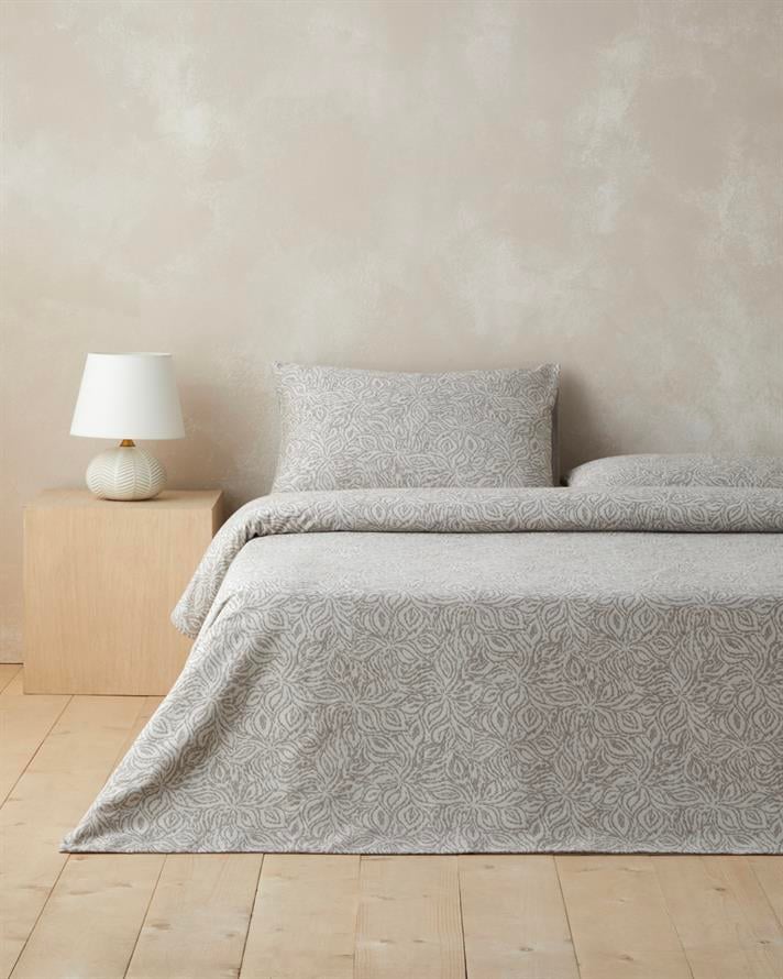 Terra Soul Jakarlı Çift Kişilik Çarşaflı Nevresim Takımı 200x220 cm Bej