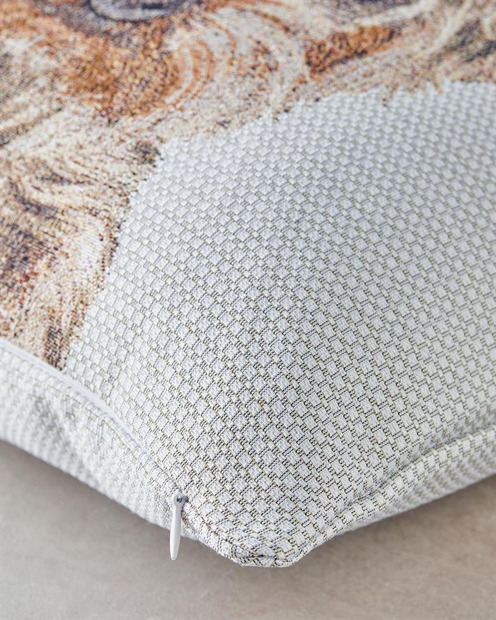 Terrier Goblen Kırlent Kılıfı Ekru