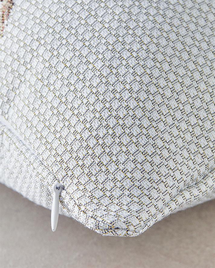 Terrier Pamuk Dolgulu Kırlent Ekru - Gri