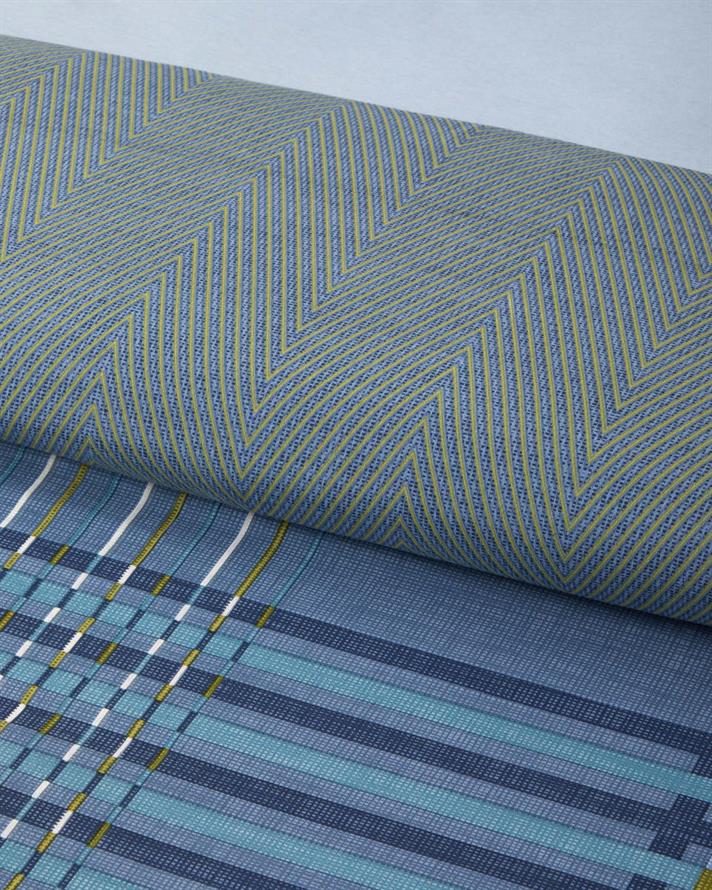 Textured Grid Kolay Ütülenir Tek Kişilik Nevresim Takımı 160x220 cm Lacivert