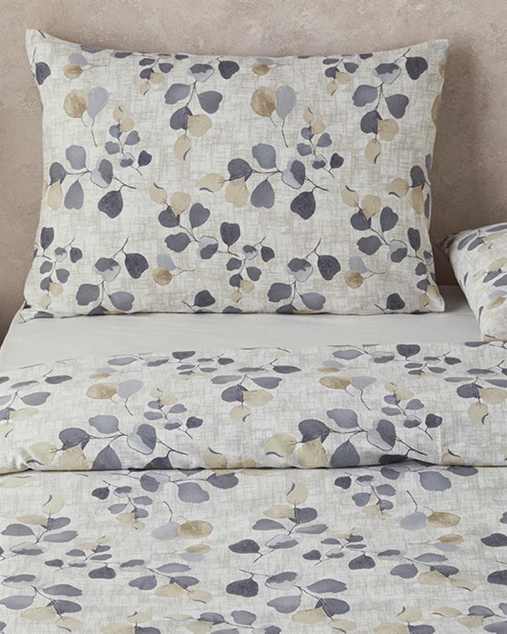 Textured Ivy Krep Tek Kişilik Çarşaflı Nevresim Takımı Bej