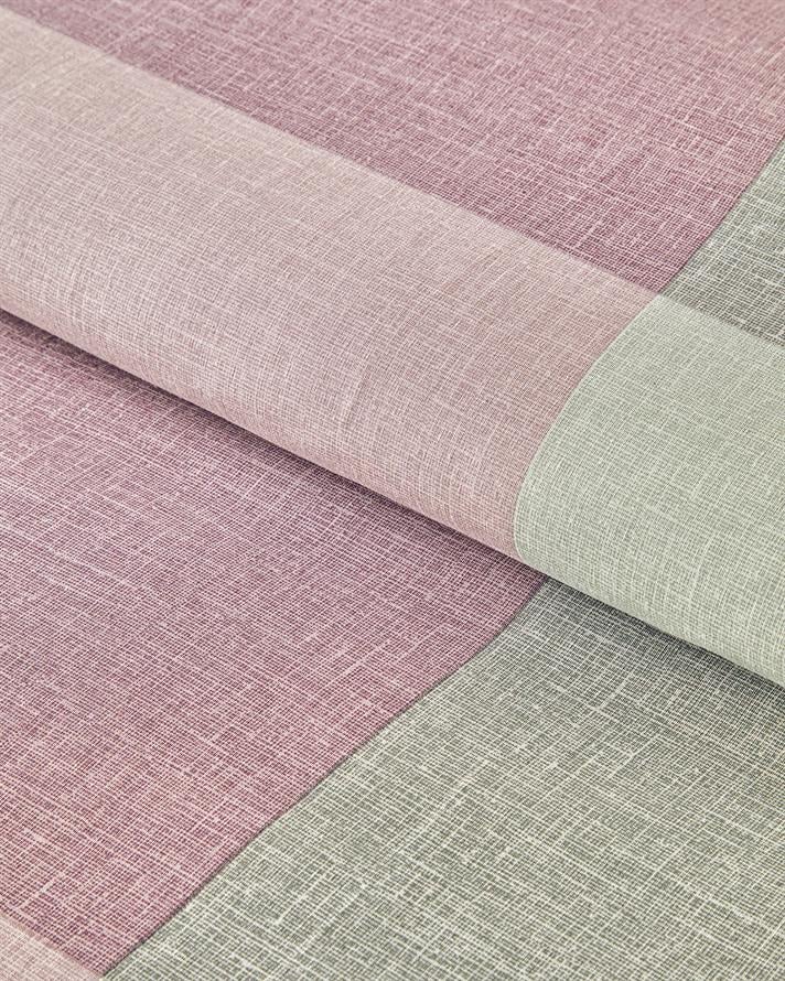 Textured Plaid Kolay Ütülenir Çift Kişilik Nevresim Seti 200x220 cm Yeşil-Mürdüm