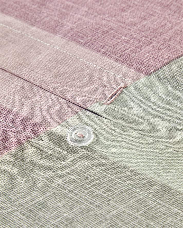 Textured Plaid Kolay Ütülenir Çift Kişilik Nevresim Seti 200x220 cm Yeşil-Mürdüm